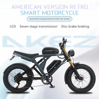 HKM-392339 Portable 1500W 48V Fat Tire Folding Electric Bike with 7-Speed Gear and Hydraulic Disc Brakes