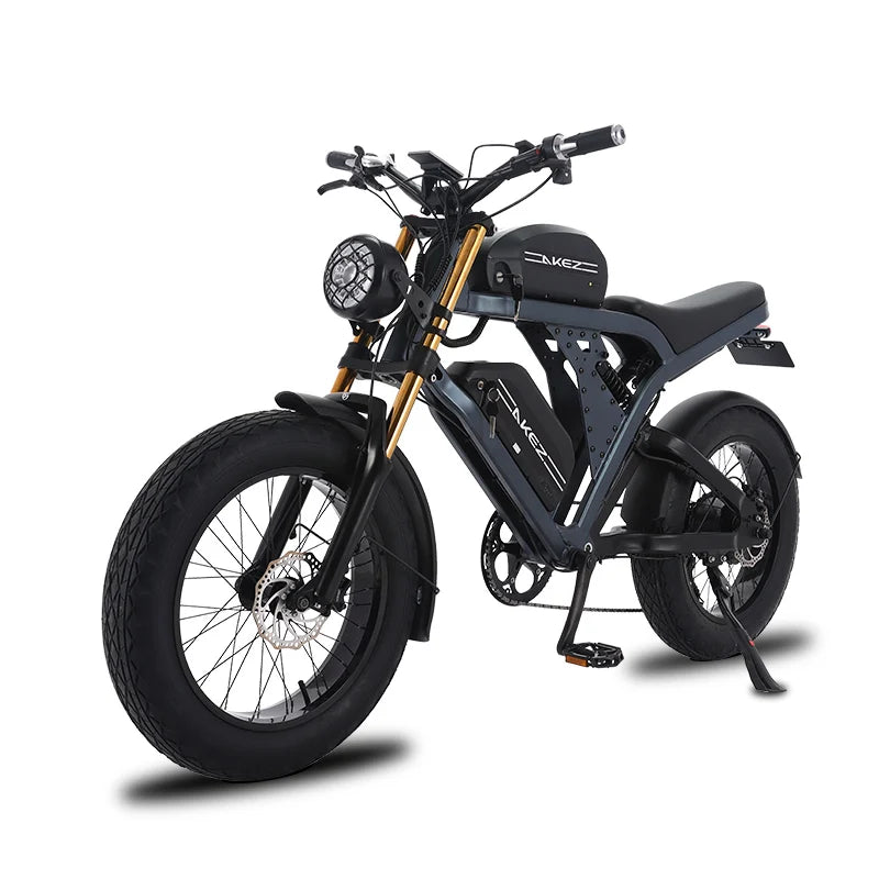 HKM-392339 Portable 1500W 48V Fat Tire Folding Electric Bike with 7-Speed Gear and Hydraulic Disc Brakes