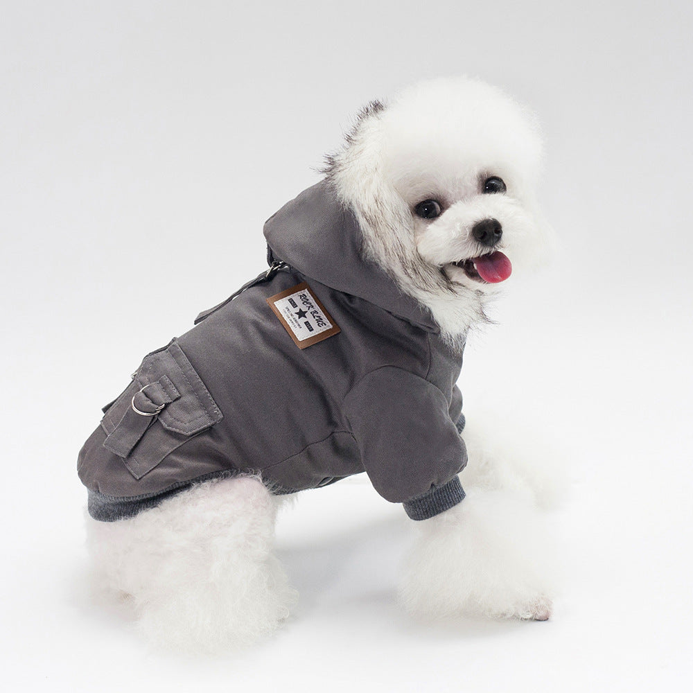 HKM-3924029 Cozy Cotton and Fleece Dog Vest for Autumn and Winter Wear