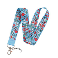 HKM-392403 Cute Cartoon Doctor Mobile Phone Lanyard with Metal Buckle and Soft Polyester Design