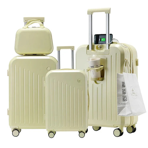HKM-392403 Expandable Hardside Travel Luggage Set - 20, 24, and 28 Inch Suitcases