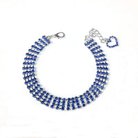 HKM-3924285 Four-Row Rhinestone Heart-Shaped Pet Collar for Dogs and Cats - Adjustable Sizes Available