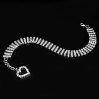 HKM-3924285 Four-Row Rhinestone Heart-Shaped Pet Collar for Dogs and Cats - Adjustable Sizes Available