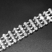 HKM-3924285 Four-Row Rhinestone Heart-Shaped Pet Collar for Dogs and Cats - Adjustable Sizes Available