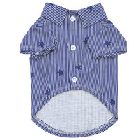 HKM-3926205 Pet Shirt for Small Dogs and Cats - Soft Fabric, Blue and Light Blue Options, Multiple Sizes Available