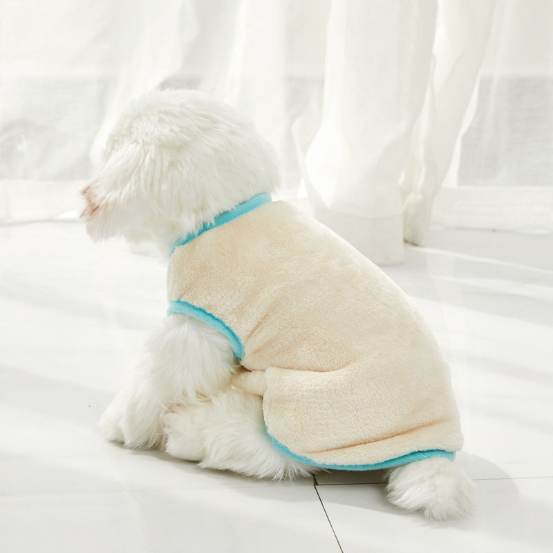 HKM-3927229 Soft Flannel Dog Vest in Pink, Blue, and Yellow - Sizes S-XXL