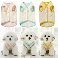 HKM-3927229 Soft Flannel Dog Vest in Pink, Blue, and Yellow - Sizes S-XXL