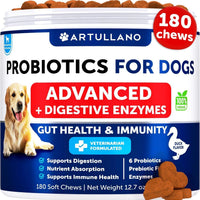 HKM-3927485 Duck Flavored Probiotics for Dogs - Supports Gut Health, Immune System, and Digestive Balance in Chewable Form, 180 Count