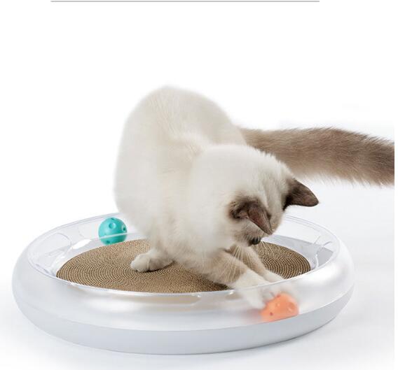 HKM-3927613 Cat Scratching Board with Corrugated Paper and Catnip - Multi-Function Claw Grab Pad for Pets