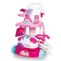 HKM-392851 Kids Electric Vacuum Cleaning Cart Toy Set for Pretend Play 2-4 Years