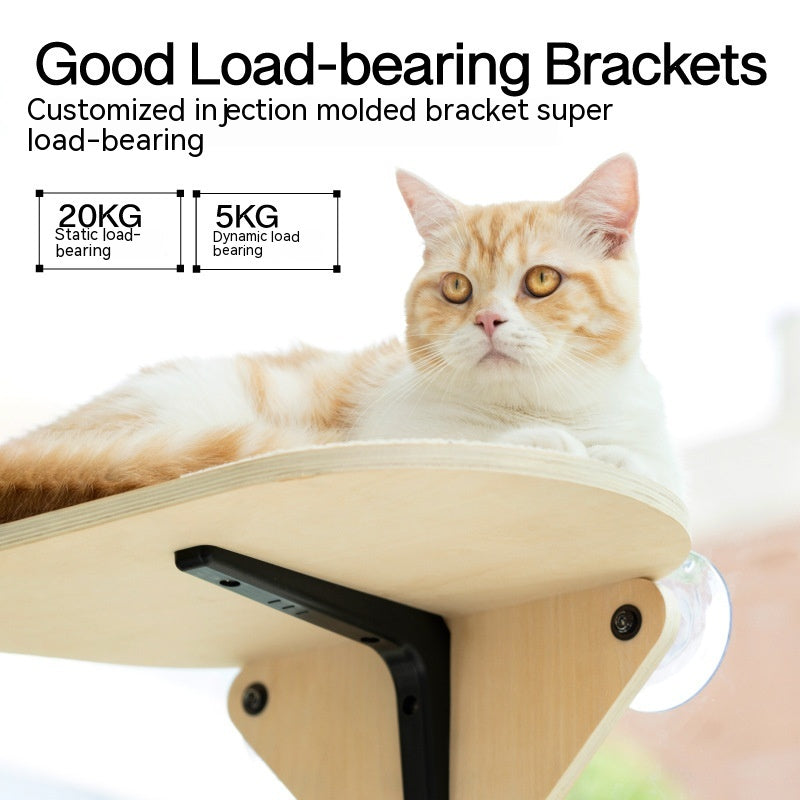 HKM-3929021 Glass Wall Chamfer Cat Scratch Tree with Strong Adhesive Suckers and Simple Design