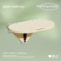 HKM-3929021 Glass Wall Chamfer Cat Scratch Tree with Strong Adhesive Suckers and Simple Design