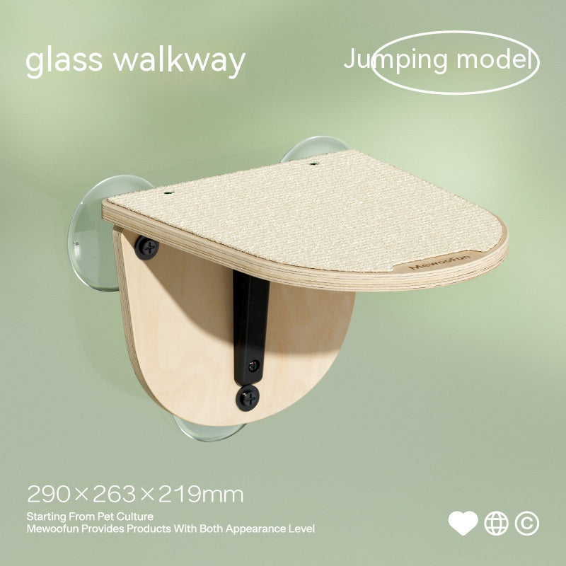 HKM-3929021 Glass Wall Chamfer Cat Scratch Tree with Strong Adhesive Suckers and Simple Design