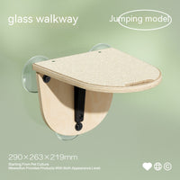 HKM-3929021 Glass Wall Chamfer Cat Scratch Tree with Strong Adhesive Suckers and Simple Design