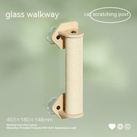 HKM-3929021 Glass Wall Chamfer Cat Scratch Tree with Strong Adhesive Suckers and Simple Design