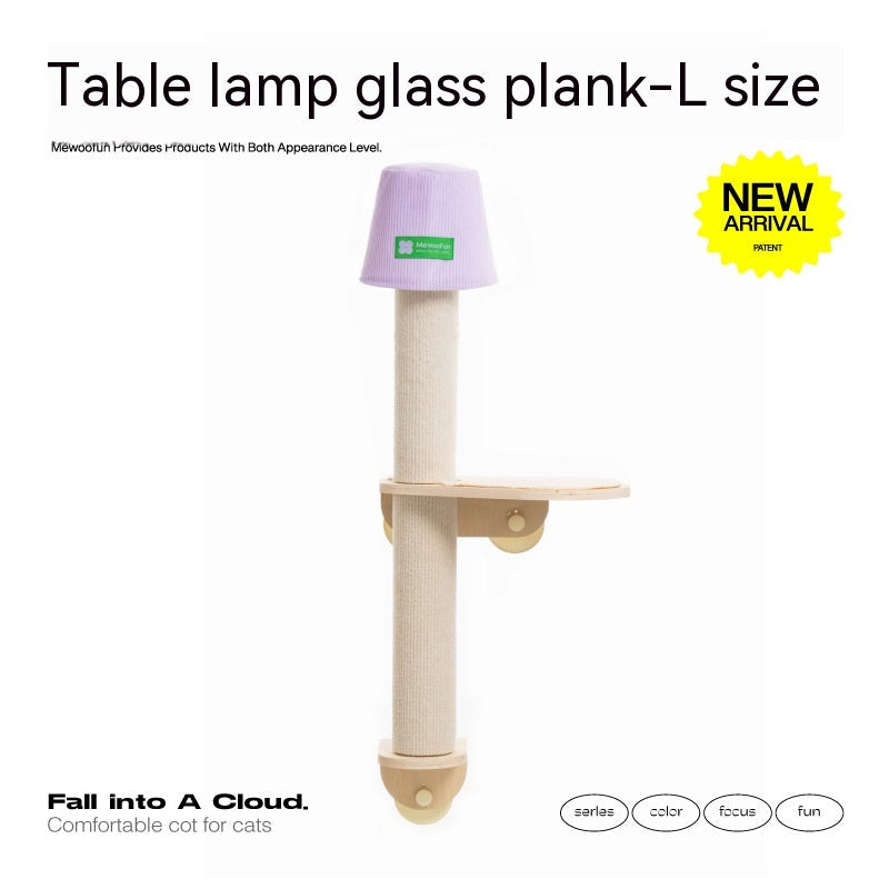 HKM-3929021 Glass Wall Chamfer Cat Scratch Tree with Strong Adhesive Suckers and Simple Design