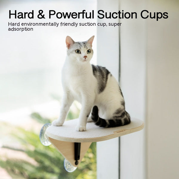 HKM-3929021 Glass Wall Chamfer Cat Scratch Tree with Strong Adhesive Suckers and Simple Design