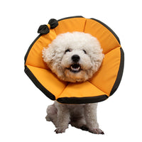 HKM-3929405 Dog Recovery Collar - Adjustable Cloth Elizabethan Cone for Comfort in Yellow, Black, Pink, Gray (Sizes XS-XXXL)