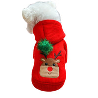 HKM-3929789 Warm Elk Design Dog Skirt and Hoodie Outfit - Stylish Polyester Dog Apparel for Winter