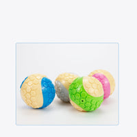 HKM-3930045 Interactive Bite-Resistant TPR Colorful Grid Ball Dog Toy - 6CM Diameter