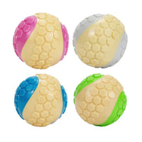 HKM-3930045 Interactive Bite-Resistant TPR Colorful Grid Ball Dog Toy - 6CM Diameter