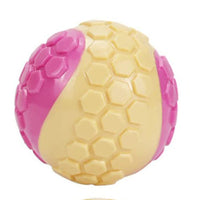 HKM-3930045 Interactive Bite-Resistant TPR Colorful Grid Ball Dog Toy - 6CM Diameter