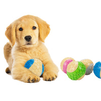 HKM-3930045 Interactive Bite-Resistant TPR Colorful Grid Ball Dog Toy - 6CM Diameter