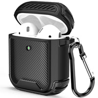 HKM-393043 Carbon Fiber Style AirPods Pro Case with Carabiner - Compatible with AirPods 1st & 2nd Generation