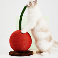HKM-3930685 Cherry Cat Climbing Scratching Post with Natural Sisal & Plush Toy