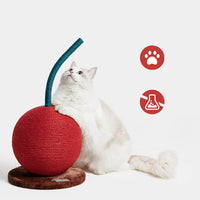 HKM-3930685 Cherry Cat Climbing Scratching Post with Natural Sisal & Plush Toy
