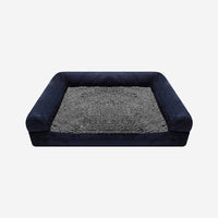 HKM-3931453 Waterproof Removable Suede Cotton Fleece Kennel in Coffee, Navy, and Silver - Multiple Sizes Available