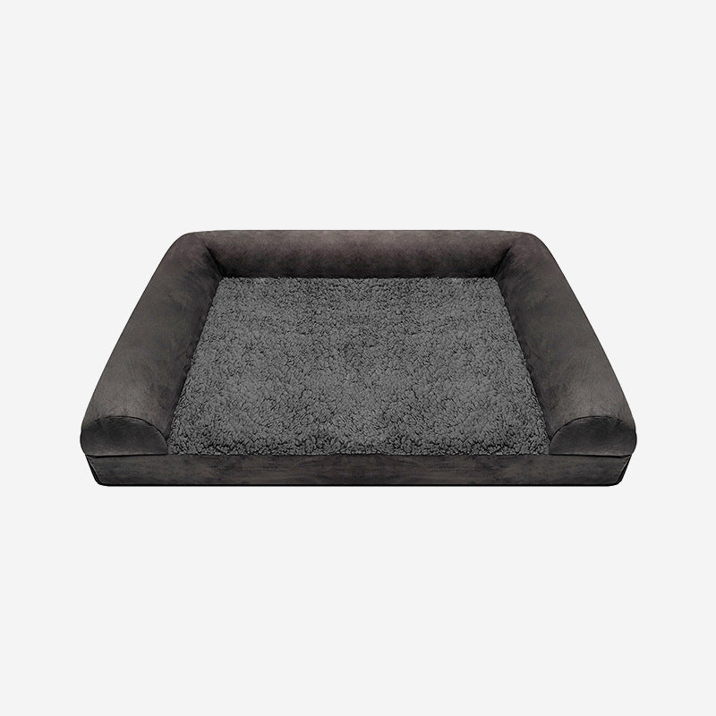HKM-3931453 Waterproof Removable Suede Cotton Fleece Kennel in Coffee, Navy, and Silver - Multiple Sizes Available