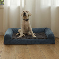 HKM-3931453 Waterproof Removable Suede Cotton Fleece Kennel in Coffee, Navy, and Silver - Multiple Sizes Available