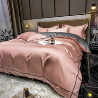 HKM-393171 Long Staple Cotton 4-Piece Quilt Set in Solid Colors, Pure Cotton Bedding with Quilted Design