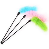 HKM-3932221 Funny Plush Cat Toy Stick in Random Colors - 26x15cm