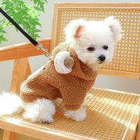 HKM-3932477 Cozy Lambswool Round Bear Hoodie for Pets in Multiple Sizes