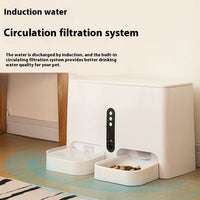 HKM-3933373 Automatic Pet Feeder and Water Dispenser for Dogs and Cats - White