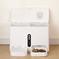 HKM-3933373 Automatic Pet Feeder and Water Dispenser for Dogs and Cats - White