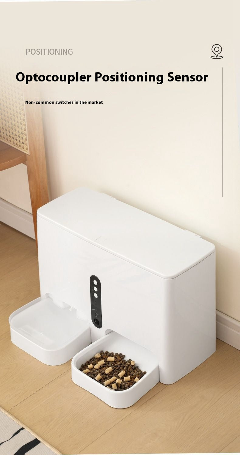 HKM-3933373 Automatic Pet Feeder and Water Dispenser for Dogs and Cats - White