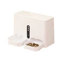 HKM-3933373 Automatic Pet Feeder and Water Dispenser for Dogs and Cats - White