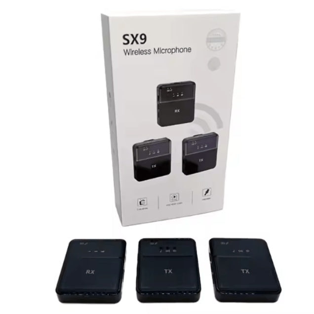 HKM-393363 Dual Transmitter Wireless Microphone System with Receiver for Smartphones and Cameras