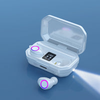 HKM-393363 Wireless Bluetooth In-Ear Headset with Call and Voice Control, Stereo Sound, LED Breathing Light - 10m Range, Bluetooth 5.0
