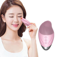 HKM-393427 Heated Electric Silicone Cleansing Instrument with Ultrasonic Vibration - Portable 3-in-1 Facial Cleaner in Multiple Colors