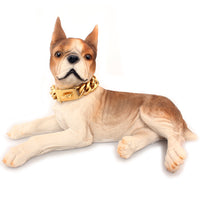HKM-3935165 Titanium Steel Dog Chain Collar with Polished Finish and Vacuum Plating