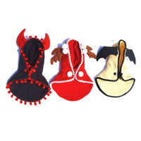 HKM-3935549 Cozy Fleece Hooded Pet Cloak for Halloween and Christmas in Black, Red, and Yellow