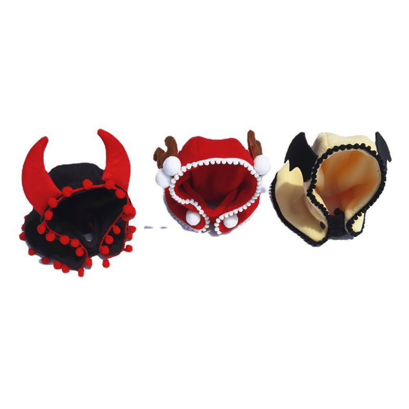 HKM-3935549 Cozy Fleece Hooded Pet Cloak for Halloween and Christmas in Black, Red, and Yellow