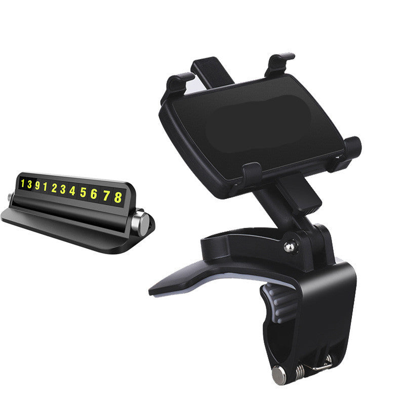 HKM-393555 360-Degree Rotatable Car Phone Holder with Dashboard Mount and Parking Number Plate