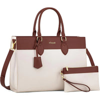 HKM-393555 Stylish 15.6 Inch Laptop Tote Bag for Women – Waterproof Leather Briefcase for Office and Work