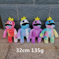 HKM-393619 Super Soft Rainbow Plush Toy Set - Blue, Purple, Yellow Stuffed Animals for Kids
