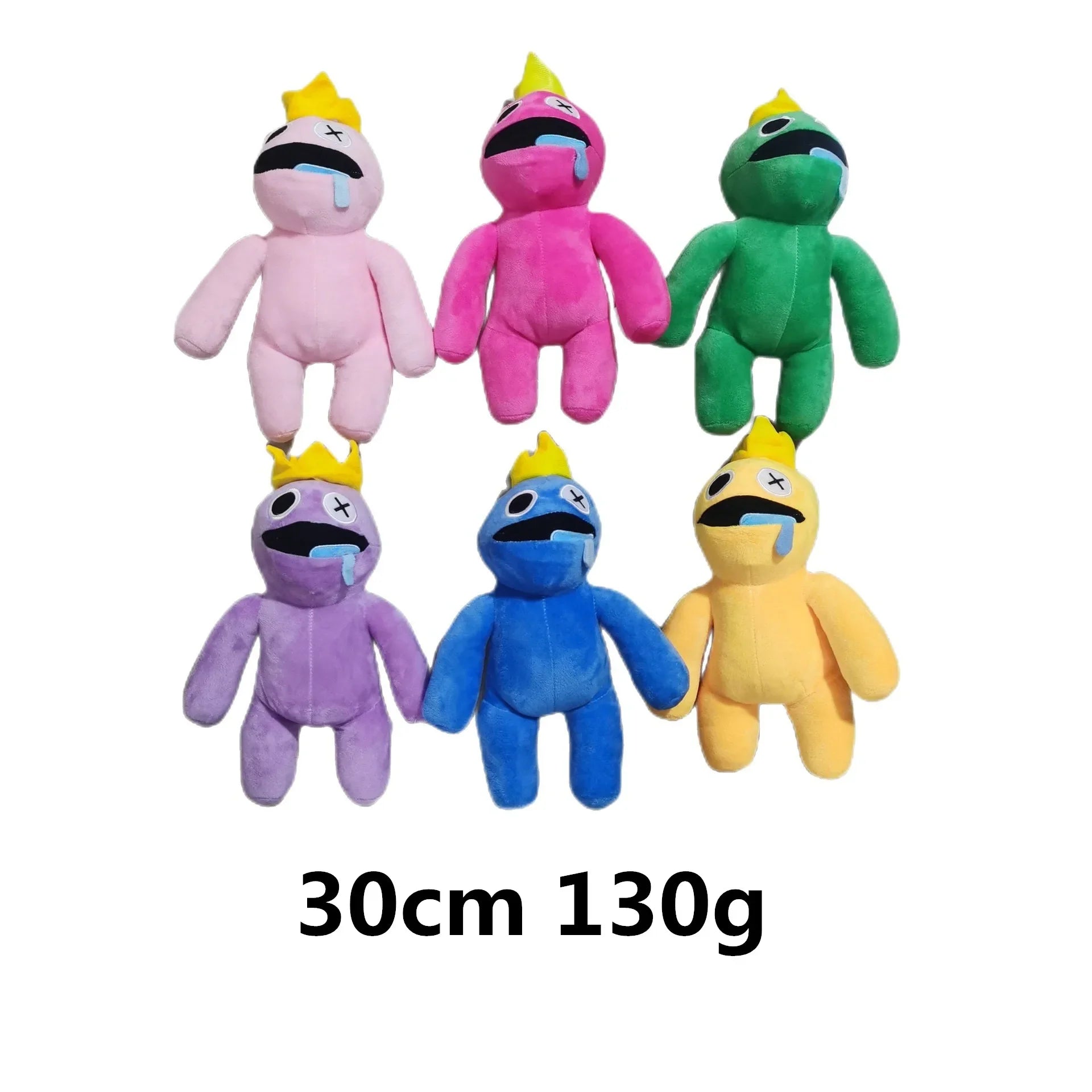HKM-393619 Super Soft Rainbow Plush Toy Set - Blue, Purple, Yellow Stuffed Animals for Kids